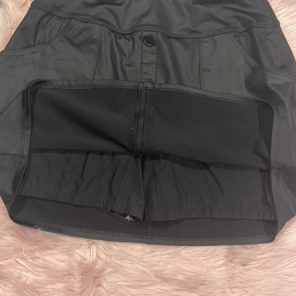 Foray Golf Leather Look Black Button Front Active Golf Tennis Skirt - Picture 9 of 10